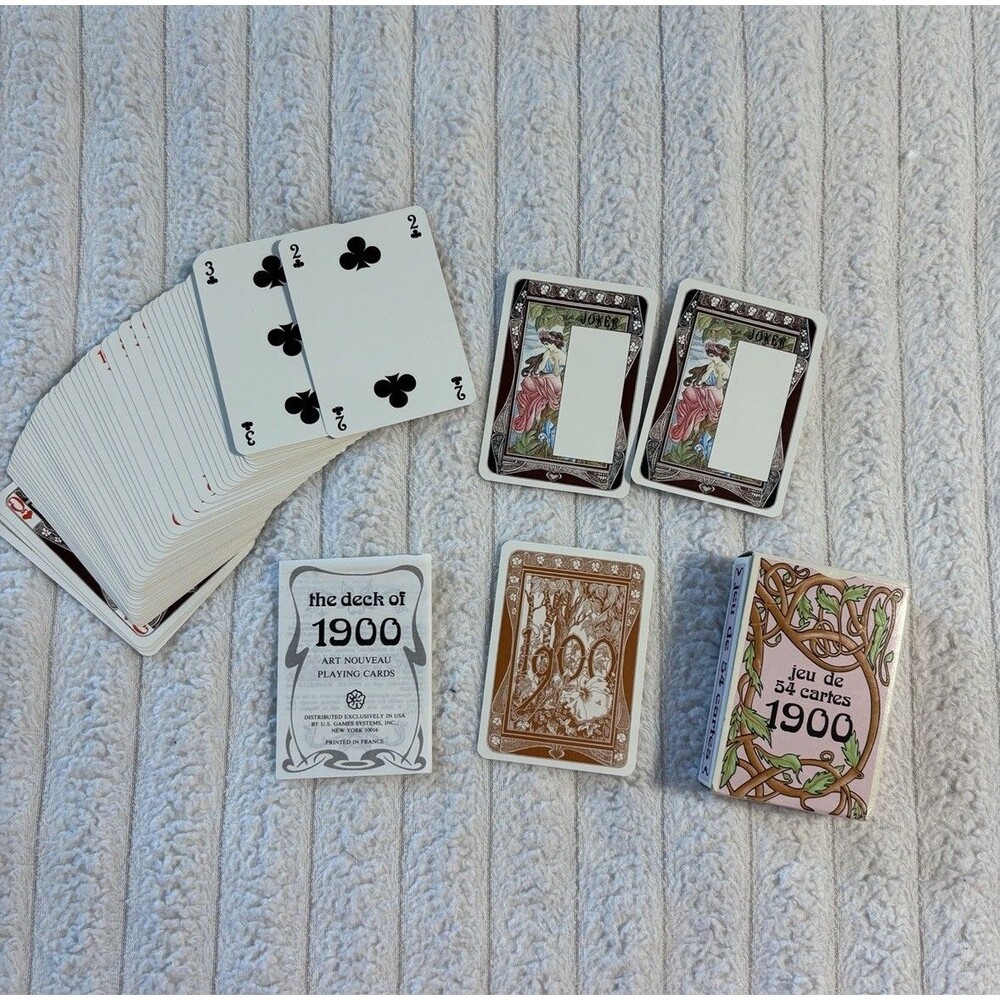 Jeu de 54 cartes 1900 Collectors Card Deck Made In France Grimaud Vintage